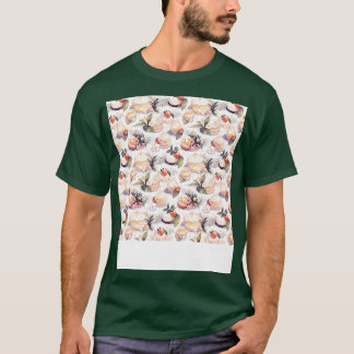 Dessert Naadloze Patroon Patisserie Kawaii Schatti T-shirt