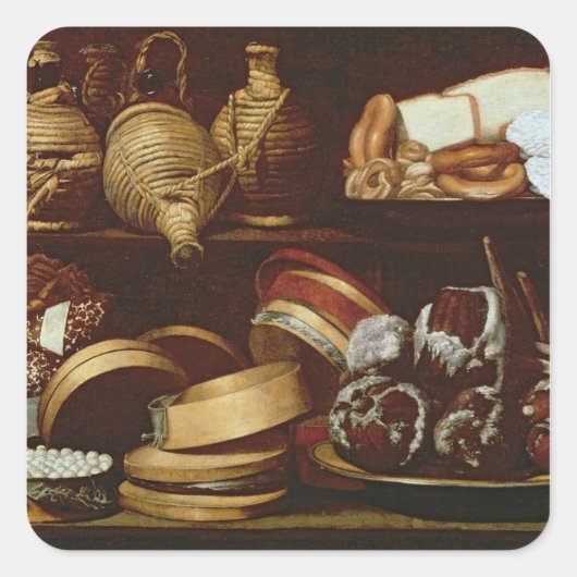 Dessert of het bord van de consument vierkante sticker (Voorkant)