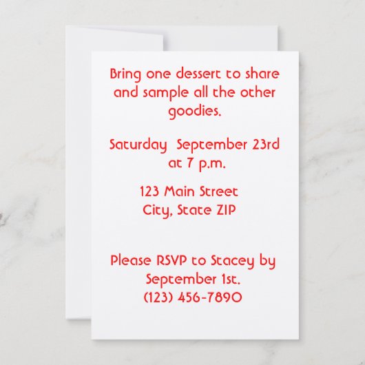 Dessert Party Kaart (Achterkant)