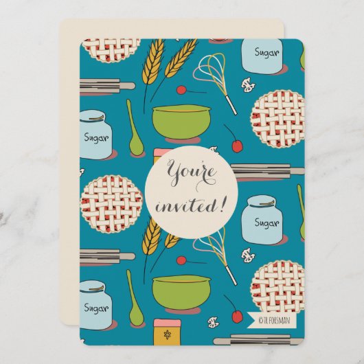 Dessert party pasteipatroon nodigt TR Forsman uit Kaart (Voorkant / Achterkant)