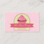 Dessert Pink Cupcake Visitekaartje (Voorkant)
