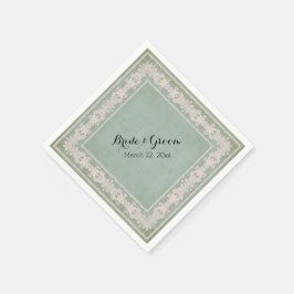 Dessert Reception Napkins Rustic Lace Aged Servetten