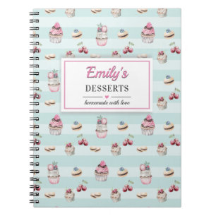 Dessert Recipe Book Baker Chef Cook Blank Notitieb Notitieboek