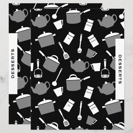 Dessert Recipe Divider | Zwart-witkeuken (Voorkant / Achterkant)