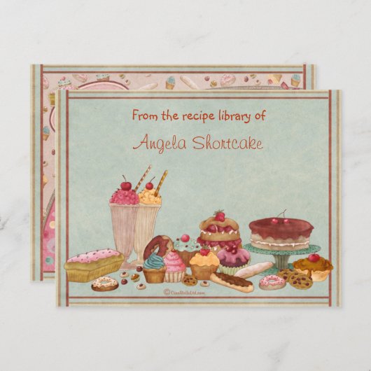  Dessert Recipe-kaarten Briefkaart (Voorkant / Achterkant)