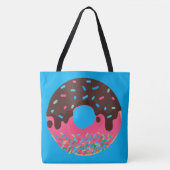 Dessert, regenboog spikkels donut, doughnut tote bag (Voorkant)