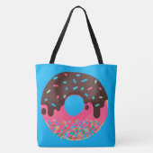 Dessert, regenboog spikkels donut, doughnut tote bag (Achterkant)