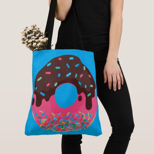 Dessert, regenboog spikkels donut, doughnut tote bag (Dichtbij)