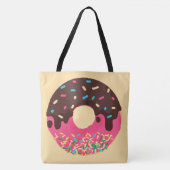Dessert, regenboog spikkels donut, doughnut tote bag (Voorkant)