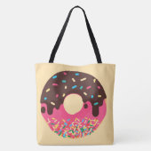 Dessert, regenboog spikkels donut, doughnut tote bag (Achterkant)
