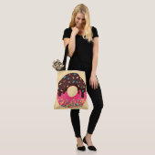 Dessert, regenboog spikkels donut, doughnut tote bag (Op model)