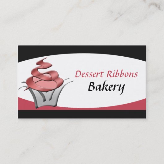 Dessert Ribbons Cupcake Bakery Visitekaartjes (Voorkant)