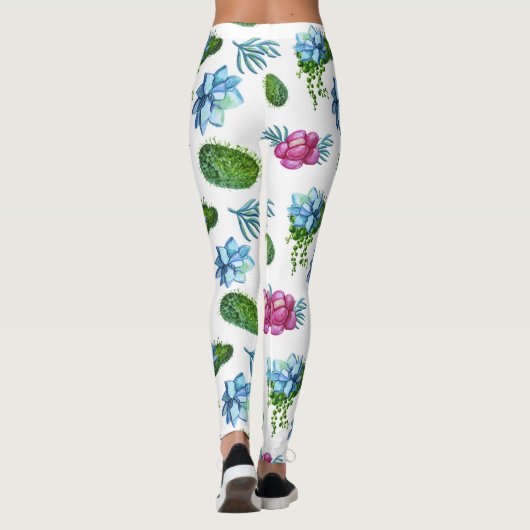 Dessert roze bessen | Botanische Boho Floral Leggings (Achterkant)