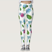 Dessert roze bessen | Botanische Boho Floral Leggings (Voorkant)