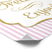 Dessert Sign Pink Gold Sweet Trets Poster (Hoek)
