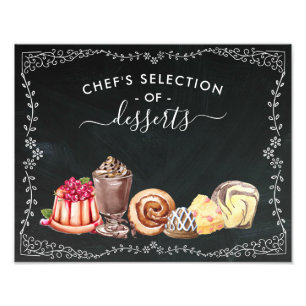 Dessert-station Twitter-bord Foto Afdruk
