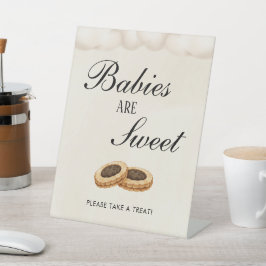Dessert Table Baby is het brouwen van Baby shower Reclamebord Met Voetstuk