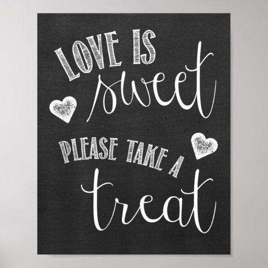 Dessert Table Chalkboard Wedding Poster (Voorkant)