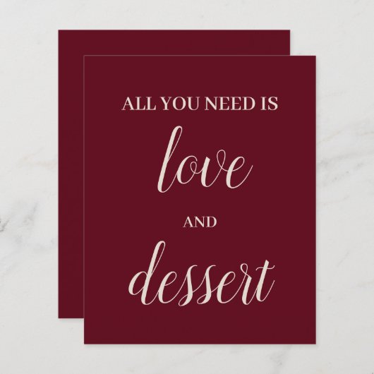 Dessert Table Sign (Voorkant / Achterkant)