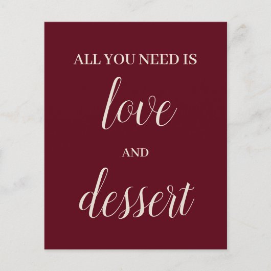 Dessert Table Sign (Voorkant)