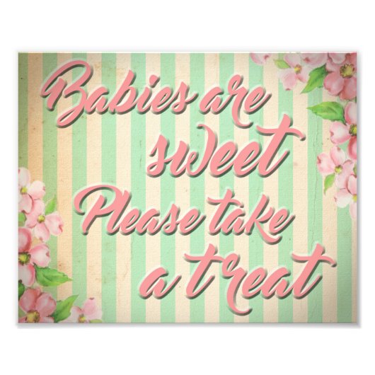 Dessert tafel voor het baby shower van het meisje. foto afdruk (Voorkant)