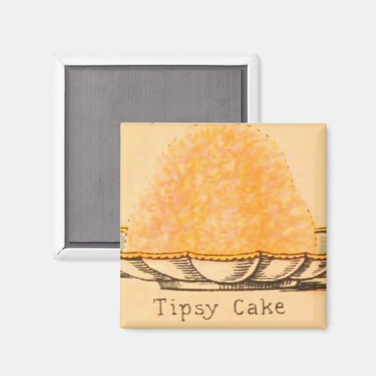  dessert Tipsy taart illustratie magneet (Voorkant / Achterkant)