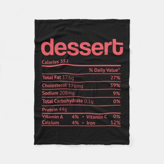 Dessert Voeding Feit Grappige Thanksgiving Kerst Fleece Deken (Voorkant)