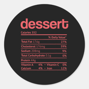 Dessert Voeding Feit Grappige Thanksgiving Kerst Ronde Sticker