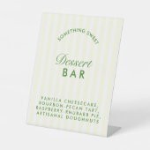 Dessertbar Retro Groen & Geel Meisjesuitje Reclamebord Met Voetstuk (Voorkant)