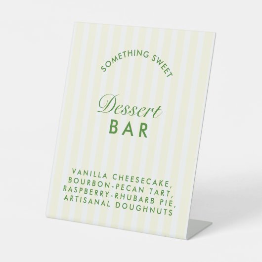 Dessertbar Retro Groen & Geel Meisjesuitje Reclamebord Met Voetstuk (Voorkant)