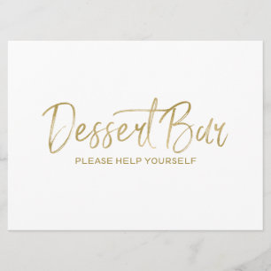 "Dessertbar" Trouwbord Stijlvol Goudkleurig Kaart