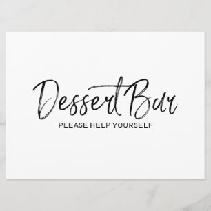 "Dessertbar" Trouwbord   Stijlvol met de hand gesc Kaart