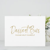 "Dessertbar" Trouwbord | Stijlvolle Gouden Kaart (Staand voorkant)