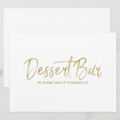 "Dessertbar" Trouwbord | Stijlvolle Gouden Kaart (Voorkant / Achterkant)