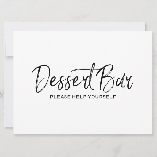 "Dessertbar" Trouwdag Bord | Stijlvolle Handletter Kaart (Voorkant)