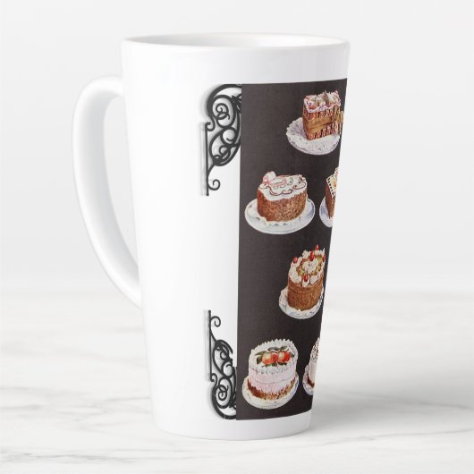  dessertcake, gevorst als decoratieretro latte mok (Linkerhoek)