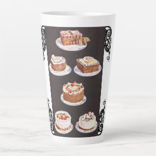  dessertcake, gevorst als decoratieretro latte mok