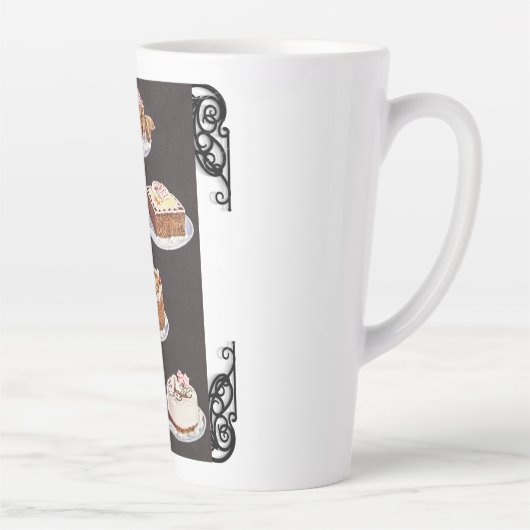 dessertcake, gevorst als decoratieretro latte mok (Rechts)