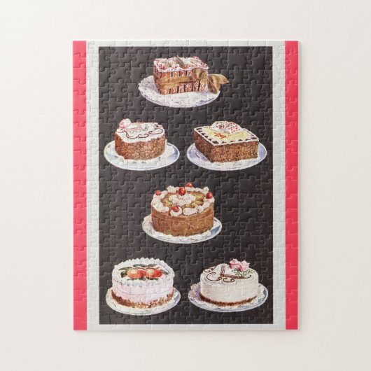 dessertcake, gevorst als decoratieretro legpuzzel (Verticaal)