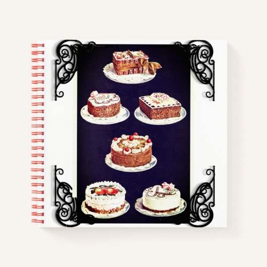  dessertcake, gevorst als decoratieretro notitieboek (Voorkant)