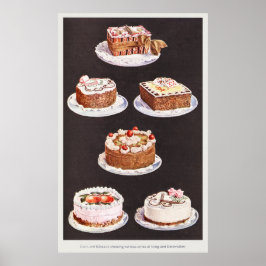  dessertcake, gevorst als decoratieretro poster