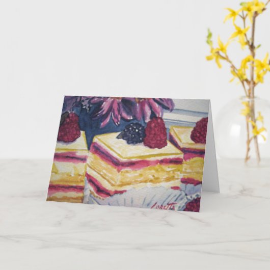 dessertgebak kaart (Gele Bloem)