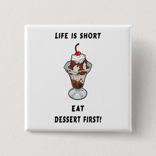 Dessertleven Vierkante Button 5,1 Cm