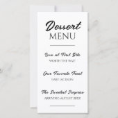 Dessertmenu zwangerschapsaankondiging baby onthull aankondiging (Voorkant)