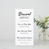 Dessertmenu zwangerschapsaankondiging baby onthull aankondiging (Staand voorkant)