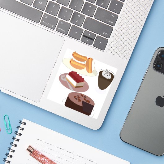 Desserts 01 sticker (Laptop met iPhone)