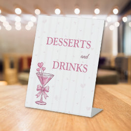Desserts and Drinks Sign | A Tiny Bit Engaged  Reclamebord Met Voetstuk