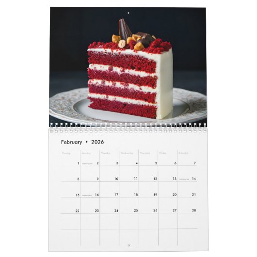 Desserts & Baking 2026 Calendar Kalender (Feb 2026)