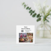 Desserts Bakkerij restaurant voeg naam details tek Vierkante Visitekaartje (Staand voorkant)
