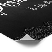 Desserts Black Lace Gothic Wedding Table Sign Poster (Hoek)
